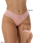 Kit 5 Calcinhas Tanga Fio Dental Duplo Detalhe Em Renda Na Lateral